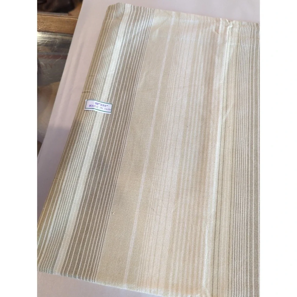 100% Cotton Striped Handloom‎ TABLECLOTH By Primitive Artisans Inc 60x60